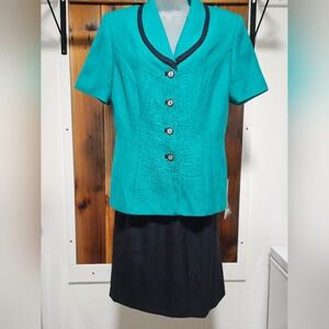 Amanda Smith Teal And Navy Suit
